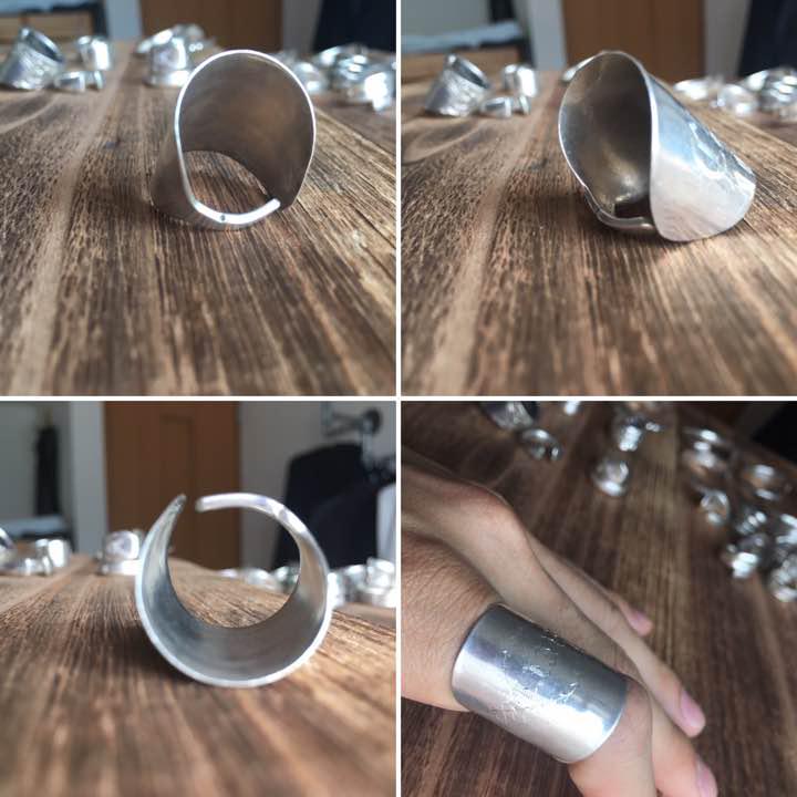 Silver925 「つぼ」Spoon Ring No.0099 19号